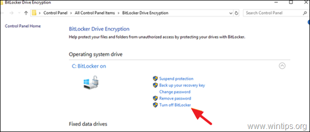 Desligue o BitLocker