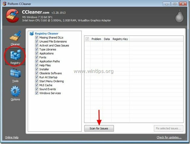 ccleaner- أدوات التسجيل
