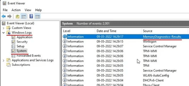 Hasil Diagnostik Memori