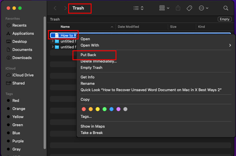 กู้คืนเอกสาร Word ที่ไม่ได้บันทึกบน Mac โดยใช้ถังขยะ