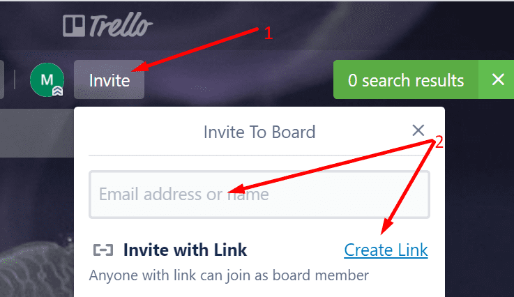 envoyer des invitations trello