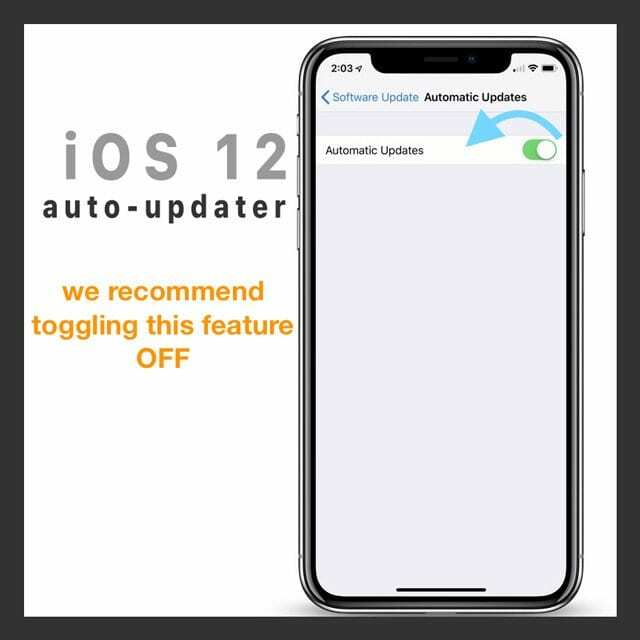 Sådan deaktiveres automatiske opdateringer på iPhone til iOS 12