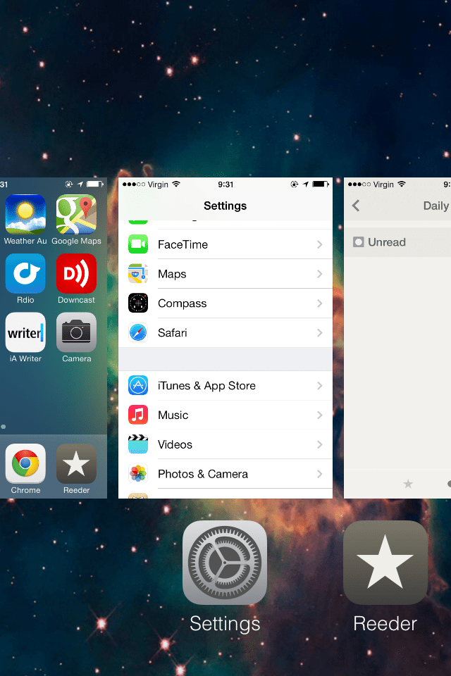 iOS 7 multitarea