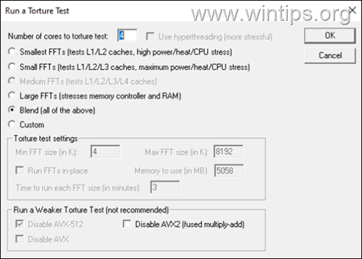 So belasten Sie CPU und RAM mit Prime95