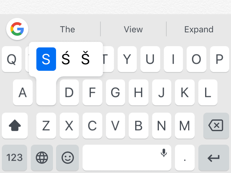 Ярлик використання великих літер у Gboard для iPhone