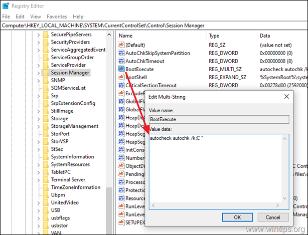 Takistage chkdsk käivitamisel käivitamisel