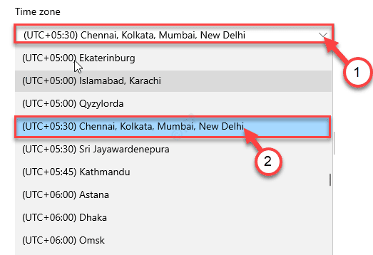 Zeitzone, um Ihre Zeitzone auszuwählen