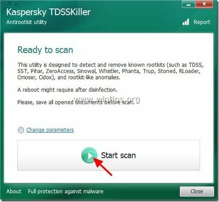 tdsskiller 시작 스캔