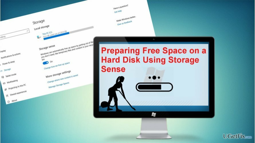 დისკის გასუფთავების ილუსტრაცია Storage Sense-ით