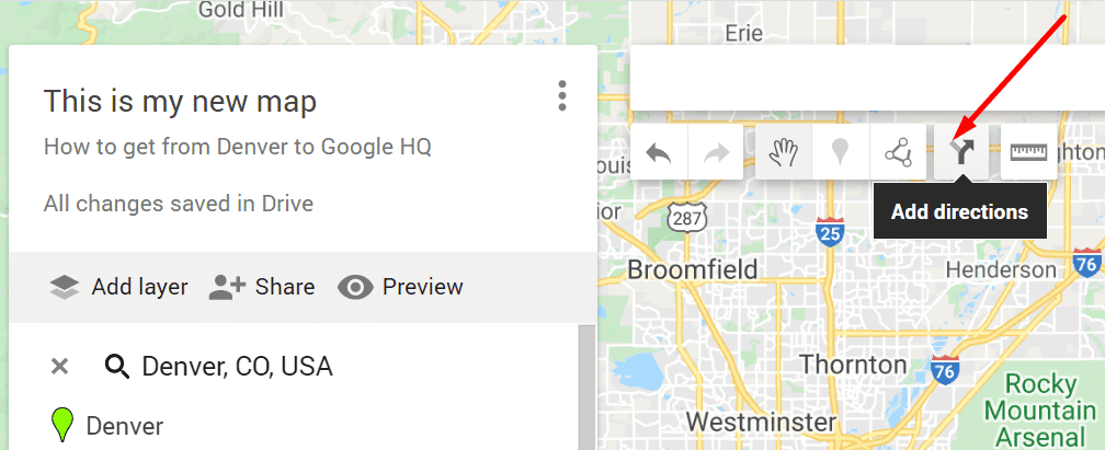 Google meine Karten Wegbeschreibung hinzufügen