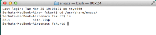 Emacs versija