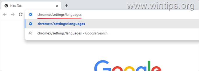 Языковые настройки Chrome