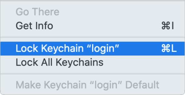 Lock Keychain опция за влизане от приложението Keychain Access