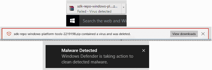 Pesan terdeteksi malware