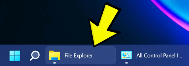 작업 표시줄에서 파일 탐색기 아이콘을 마우스 오른쪽 버튼으로 클릭합니다.