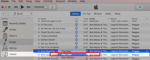 Add to Up Next iTunes 12.5.3, instrukcijas