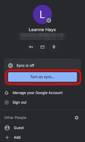 Synchronisierung für Google Chrome aktivieren