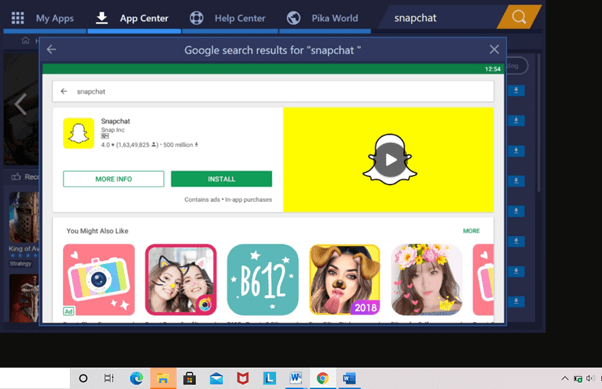 Asenna Snapchat PC: lle Bluestacks Emulatorin avulla