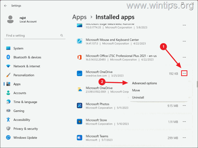 Achtergrond-apps uitschakelen in Windows 11.