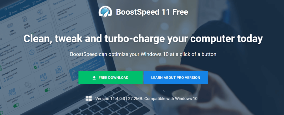 Auslogics BoostSpeed-programvare for Windows 