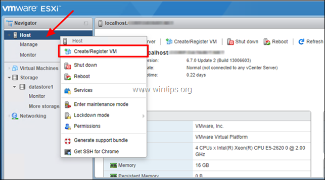 Een virtuele machine maken op vSphere Hypervisor ESXi 6.7