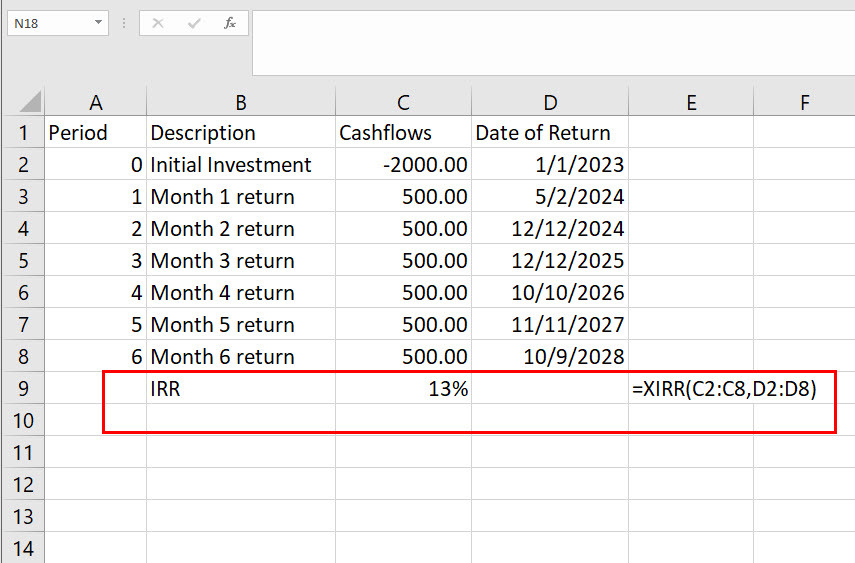 Temukan Cara Menghitung IRR di Excel Menggunakan Sintaks XIRR