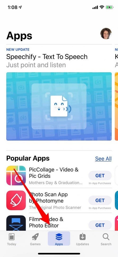 App Store alkalmazások lap