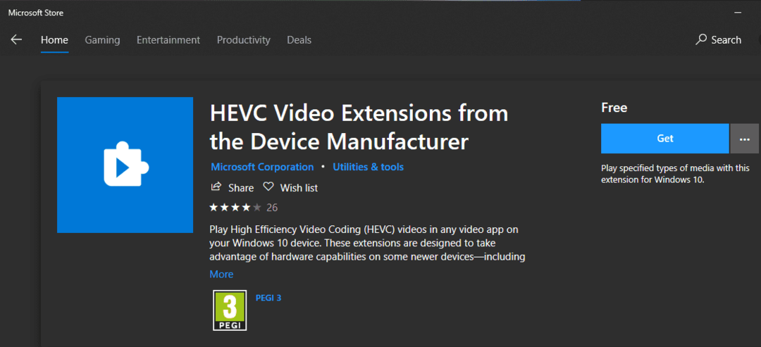 Hevc codec windows