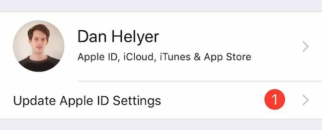 Atnaujinkite Apple ID nustatymus