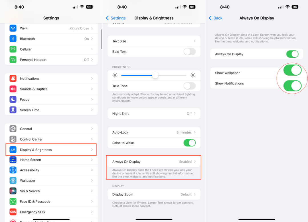 Comment personnaliser l'affichage permanent sur l'iPhone 14 Pro