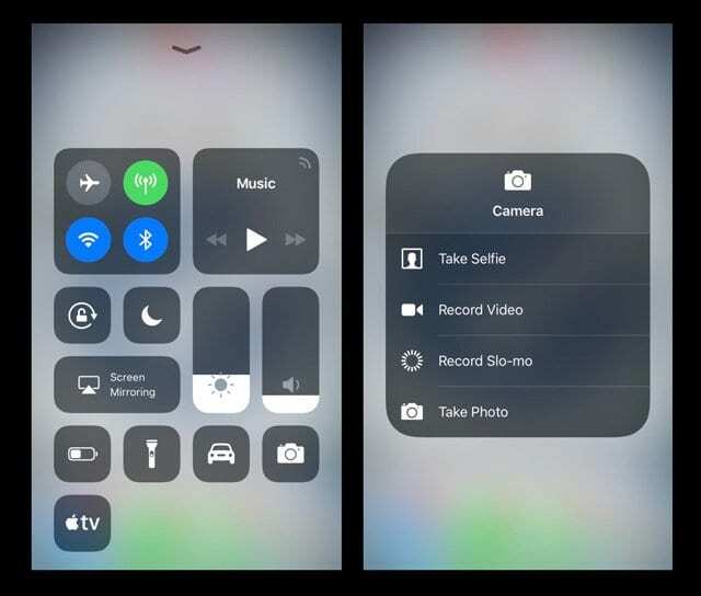 Nemůžete najít zkratky pro svítilnu nebo noční směnu v iOS 11?