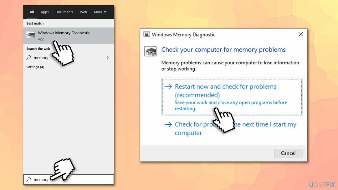 Esegui la diagnostica della memoria di Windows