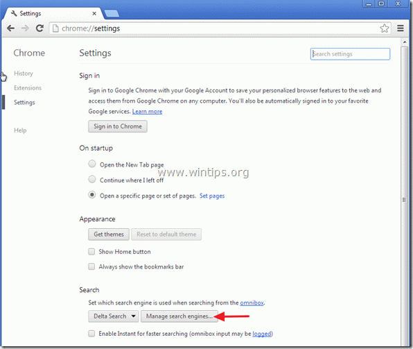 chrome - nastavitve iskanja - wintips.org