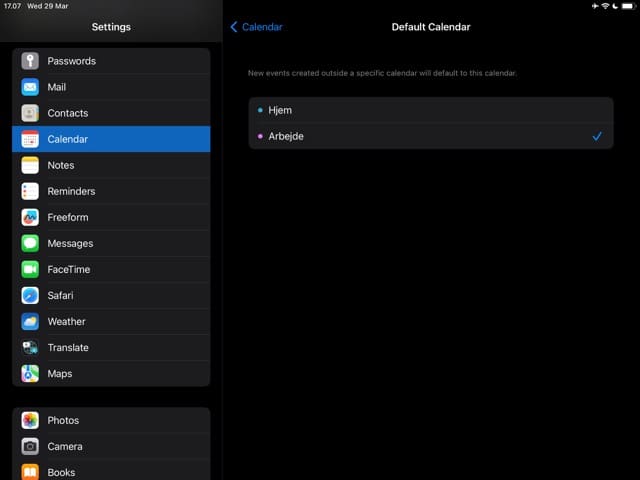 iPad Default Calendar Skärmdump