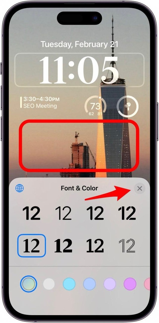 Nakon što ste odabrali font i boju s kojom ste zadovoljni, dodirnite X ili pozadinu kako biste zatvorili izbornik.