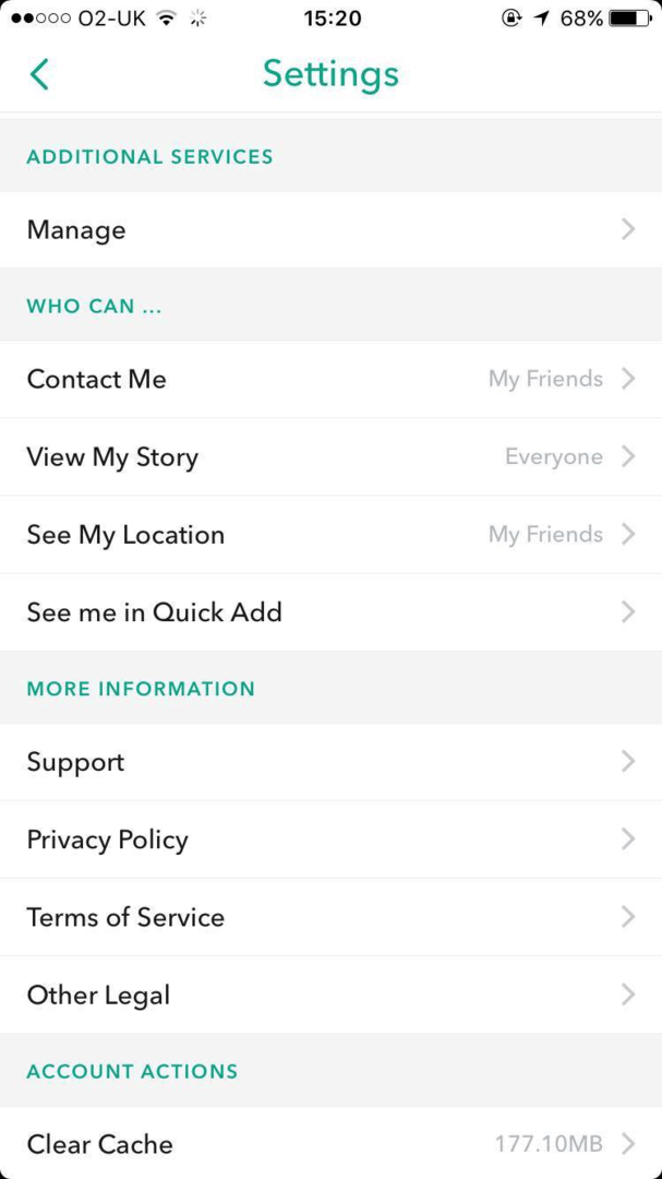 Cache der Snapchat-App leeren