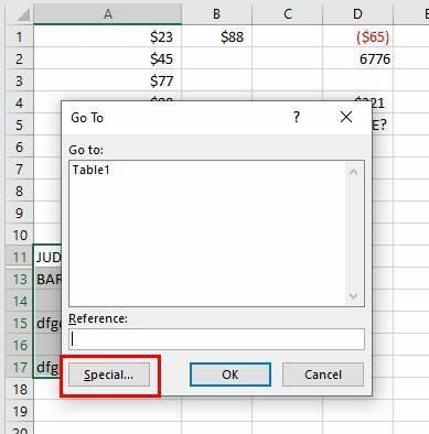 Ir al cuadro de Excel