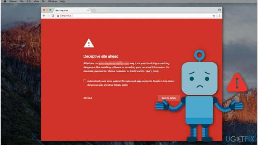 Sådan rettes fejlen " Bedragende websted forude" på Chrome