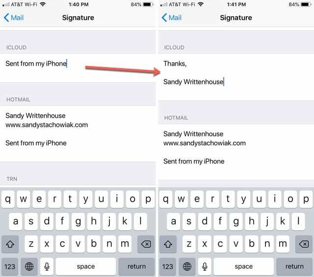 Erstellen Sie Mail-Signaturen iPhone