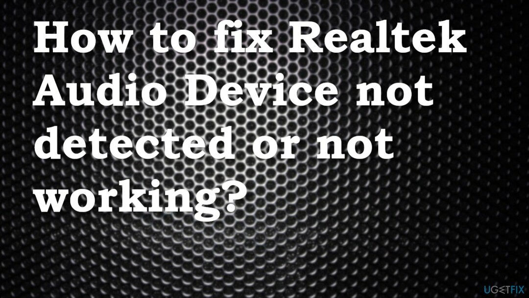 ¿Dispositivo de audio Realtek no detectado o no funciona?