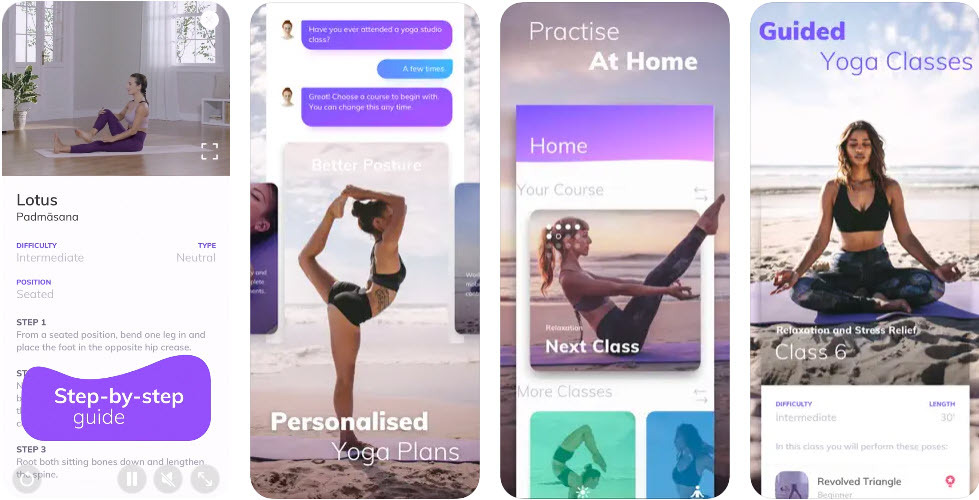 App Store-ის აპლიკაცია კეთილდღეობის Yoga Wave-ის ვარჯიშებისა და პოზებისთვის