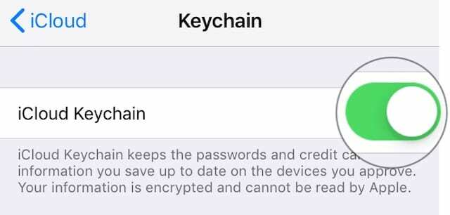 Изключете Keychain на iOS