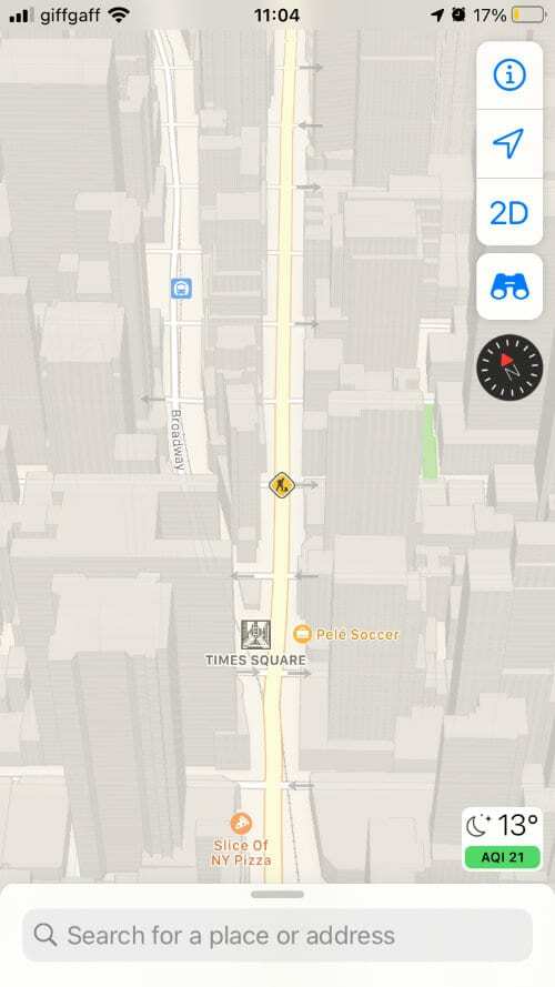 3D-Karte in Apple Maps