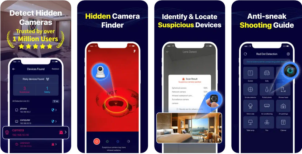 تطبيق كاشف الكاميرا الخفية للتجسس هو Camera Detector Find Spy Cam