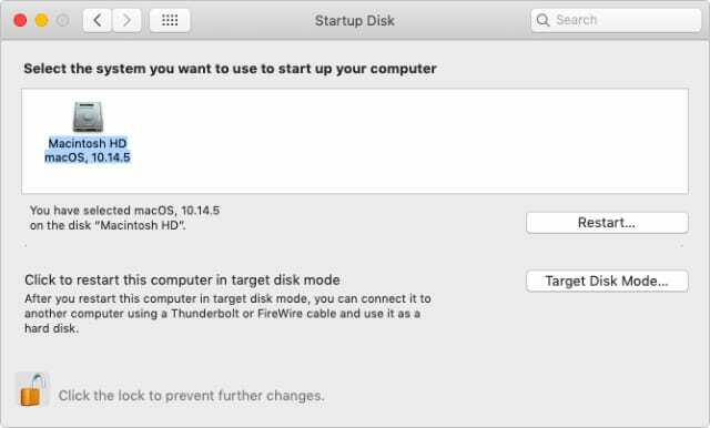 Jendela Disk Startup di macOS