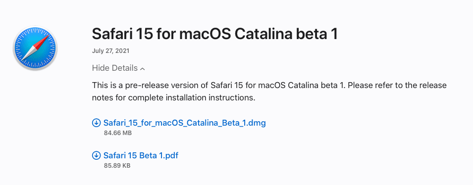 Jak stáhnout Safari 15 Beta