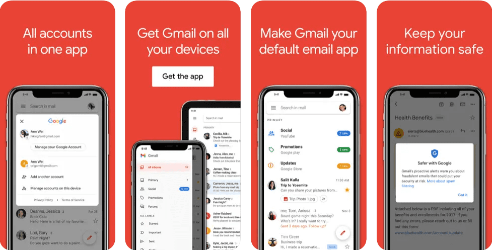 paras sähköpostisovellus iPhone Gmailille
