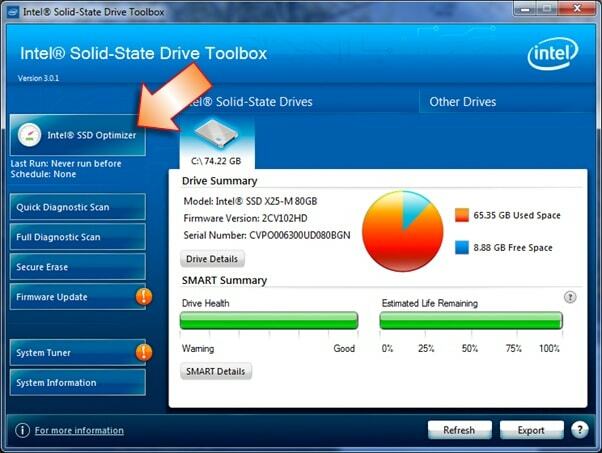 Intel SSD-toolbox