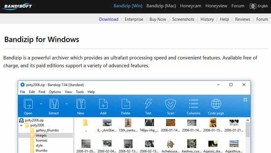Narzędzie do wyodrębniania plików RAR Bandizip Bezpłatne rozpakowywanie plików zip