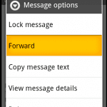 Android: Redirecționați mesajul text